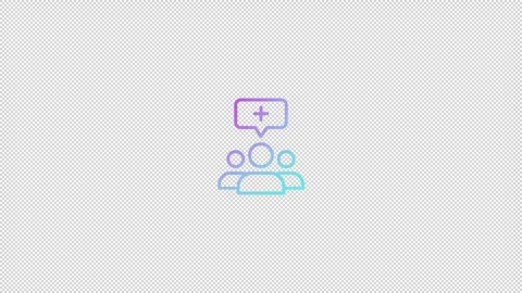 Modern Neon Gradient Add People Animated Icon for Social Media UI Stock Footage 330717540