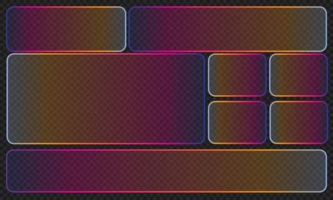 Modern-neon-gradient-layout-grid-rounded-rectangle-boxes イラスト素材