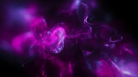 Modern Neon Ink Splash and Glowing Particle Flow Abstract 4K UHD Video Back.. Stock Footage 344512084