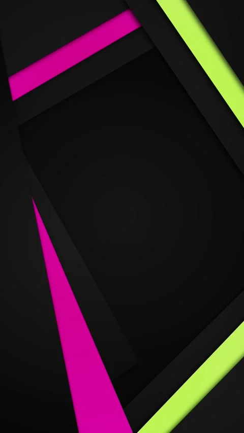 Modern neon panel motion background bold black layers, lime accents, and pink Stock Footage 340478254