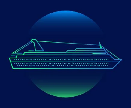 Modern Neon Thin Icon of liner on Blue Background. 库存插图