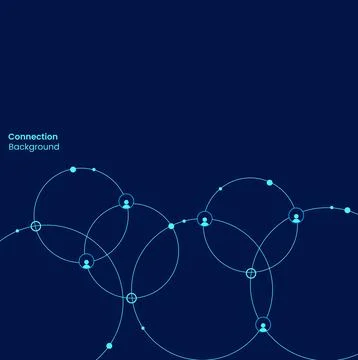 Modern Network Connection Background with Abstract Linked Circles Stock Illustration