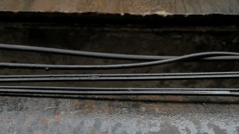 Modern network switch with cables. Stock Footage 126949324