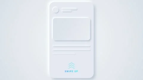 Modern Neumorphic Smartphone App Interface with Swipe Up Gesture for Seamle.. 動画素材 347300582
