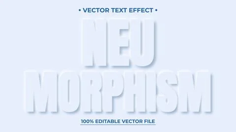 Modern Neuomorphism Text Effect Design with Editable Vector File on Light Blu Illustrazione stock