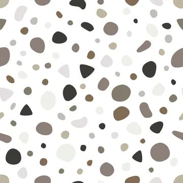 Modern neutral seamless terrazzo pattern texture with brown and grey stone .. Stock Illustration