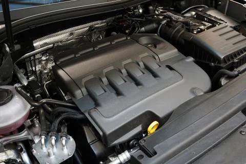 Modern new engine close-up. Stock Photos