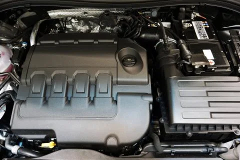Modern new engine close-up. Foto stock