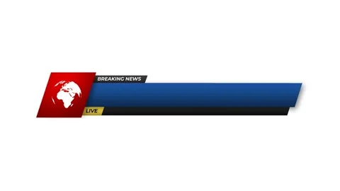 Modern News Broadcast Lower Third Graphic with Live Globe Icon for Televisi.. Stock Footage 340033217