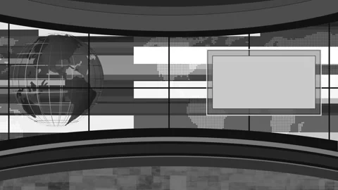 Modern news studio set background animation, TV news studio set with large .. Stock Footage 329531506