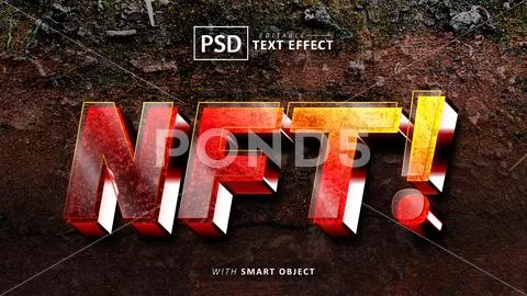 Modern nft text effect editable PSD Template