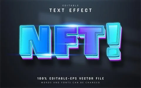 Modern nft text effect Stock Illustration
