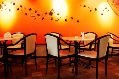 Modern night cafe Stock Photos
