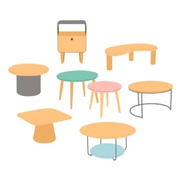 Modern nightstands simple set flat design vector Stock Illustration