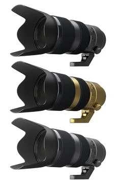 Modern nonexistent DSLR macro camera lens on white background 스톡 일러스트