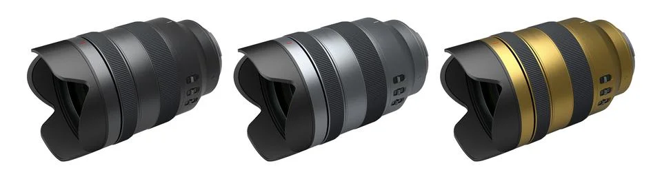 Modern nonexistent DSLR macro camera lens on white background 스톡 일러스트