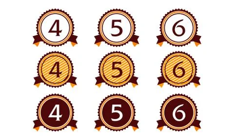Modern Number Template Set Stock-Illustration