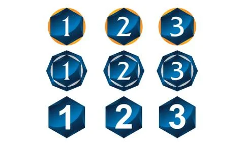 Modern Number Template Set Stock-Illustration
