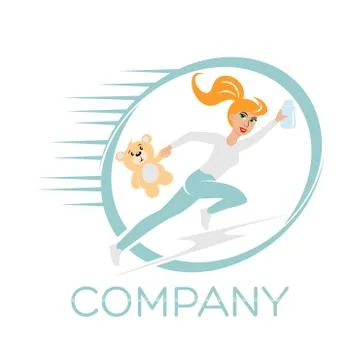 Modern Nurse logo Stock Illustration