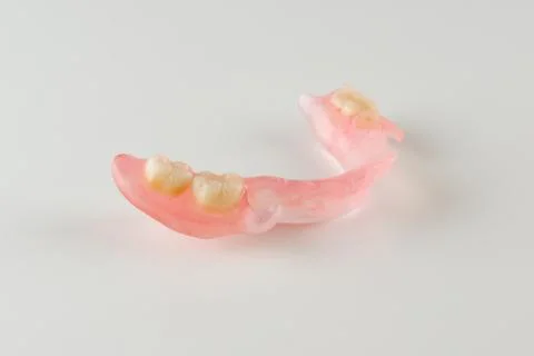 Modern nylon removable dentures Stock Photos