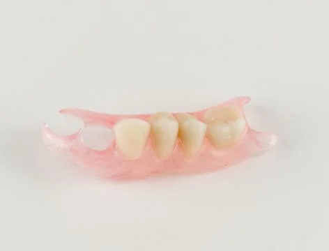 Modern nylon removable dentures Stock Photos