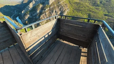 Modern Observation Deck POV - Safe Accessible Canyon View for Travel Marketing Video stock 332613251
