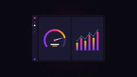 Modern obsidian saas analytics dashboard Stock Footage 347499606
