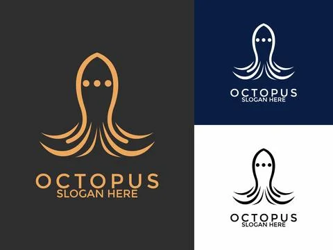 Modern Octopus Tech Logo vector, Creative Octopus Chat Technology logo desi.. Illustrazione stock