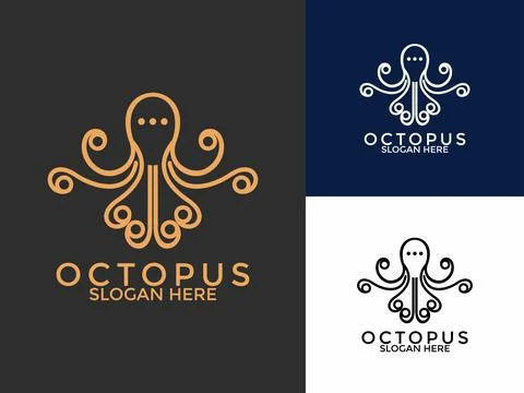 Modern Octopus Tech Logo vector, Creative Octopus Chat Technology logo desi.. Stockillustratie