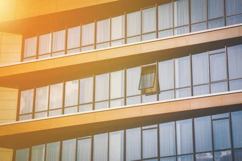 Modern office block with rows of windows Foto stock