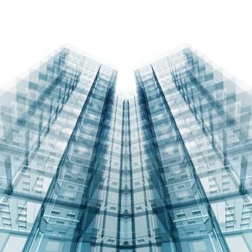 Modern office building. 3d rendering Ilustración de archivo