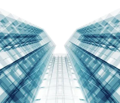 Modern office building. 3d rendering Foto stock