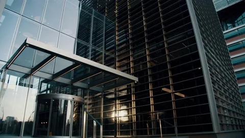 Modern office building architecture. Facade of the business center. Stock Footage 152020973