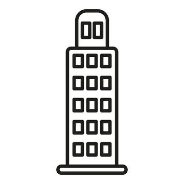 Modern office building architecture line art icon Ilustración de archivo