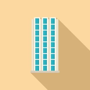 Modern office building casting long shadow on sunny day Ilustración de archivo