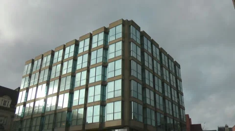 Modern office building in City centre, with reflective windows Stock Footage 1090097