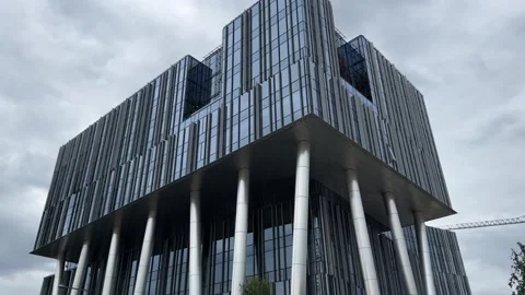 Modern Office Building Exterior Stock Footage 344006552
