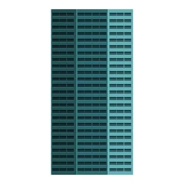 Modern office building facade with many windows reaching for the sky Ilustración de archivo