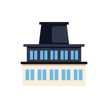Modern office building featuring large windows and a flat roof Ilustración de archivo