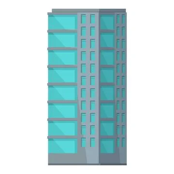 Modern office building flat vector illustration Ilustración de archivo