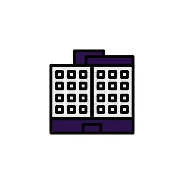 Modern office building icon representing work innovation and progress symbo.. Stock Illustration