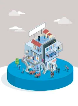 Modern Office Building Stock Illustration