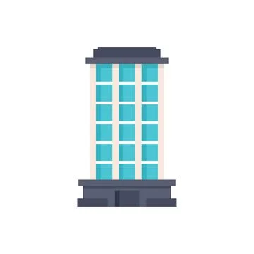 Modern office building with large windows reaching for the sky Ilustración de archivo