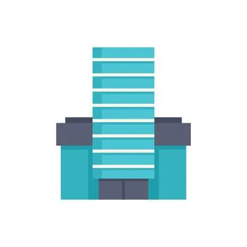 Modern office building with large windows is standing tall Ilustración de archivo