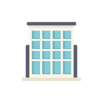 Modern office building with many windows is standing tall Ilustração Stock