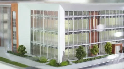 Modern office building miniature model Video stock 8995058