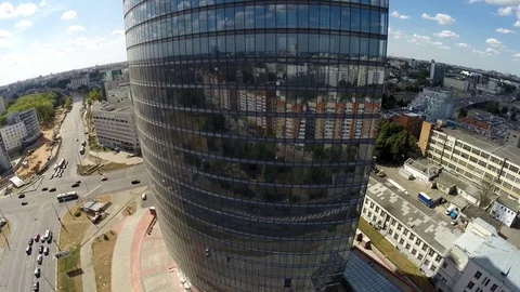 Modern office building with mirror windows Stock Footage 72294382
