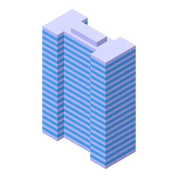 Modern office building reaching for the sky with isometric design Ilustración de archivo