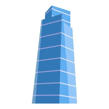 Modern office building reaching for the sky with blue windows Ilustración de archivo