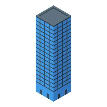 Modern office building standing tall in isometric view Ilustração Stock
